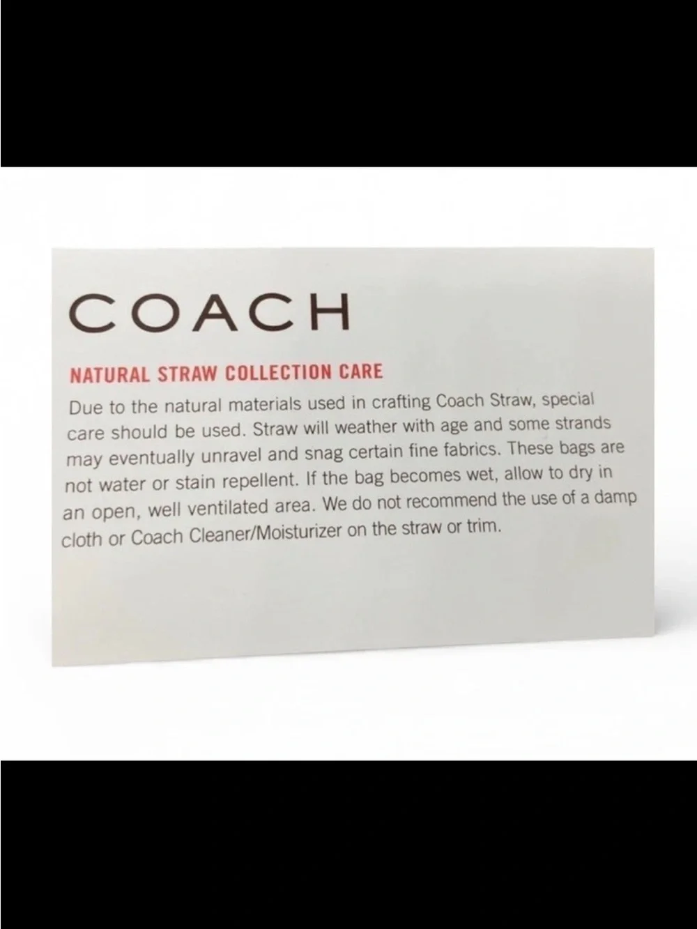 Coach Wristlet/Clutch Natural Woven Straw, Toffee Leather Trim, Cream Canvas